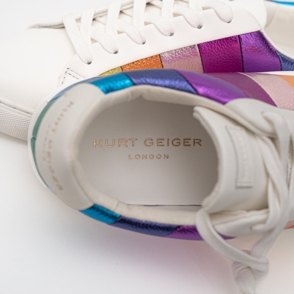 KURT GEIGER LONDON | New! Women's Lane Stripe Low-Top Sneakers - Picture 3 of 12